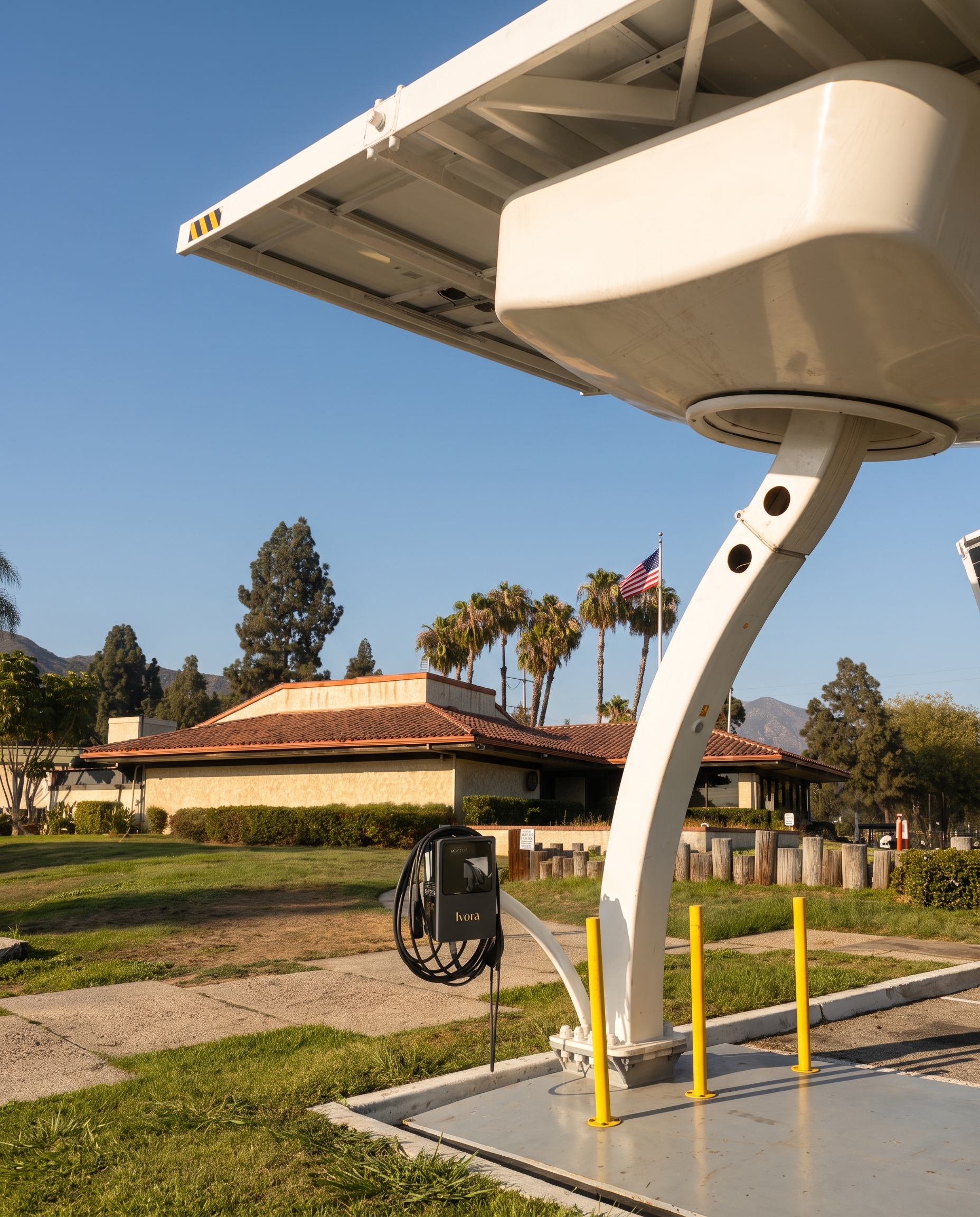 AC charger at a golf course clubhouse